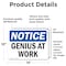 Signmission Genius At Work, 14 in W x Rectangle, Vinyl Decal OS-2PACK-NS-D-1014-L-13104 - alternate 6